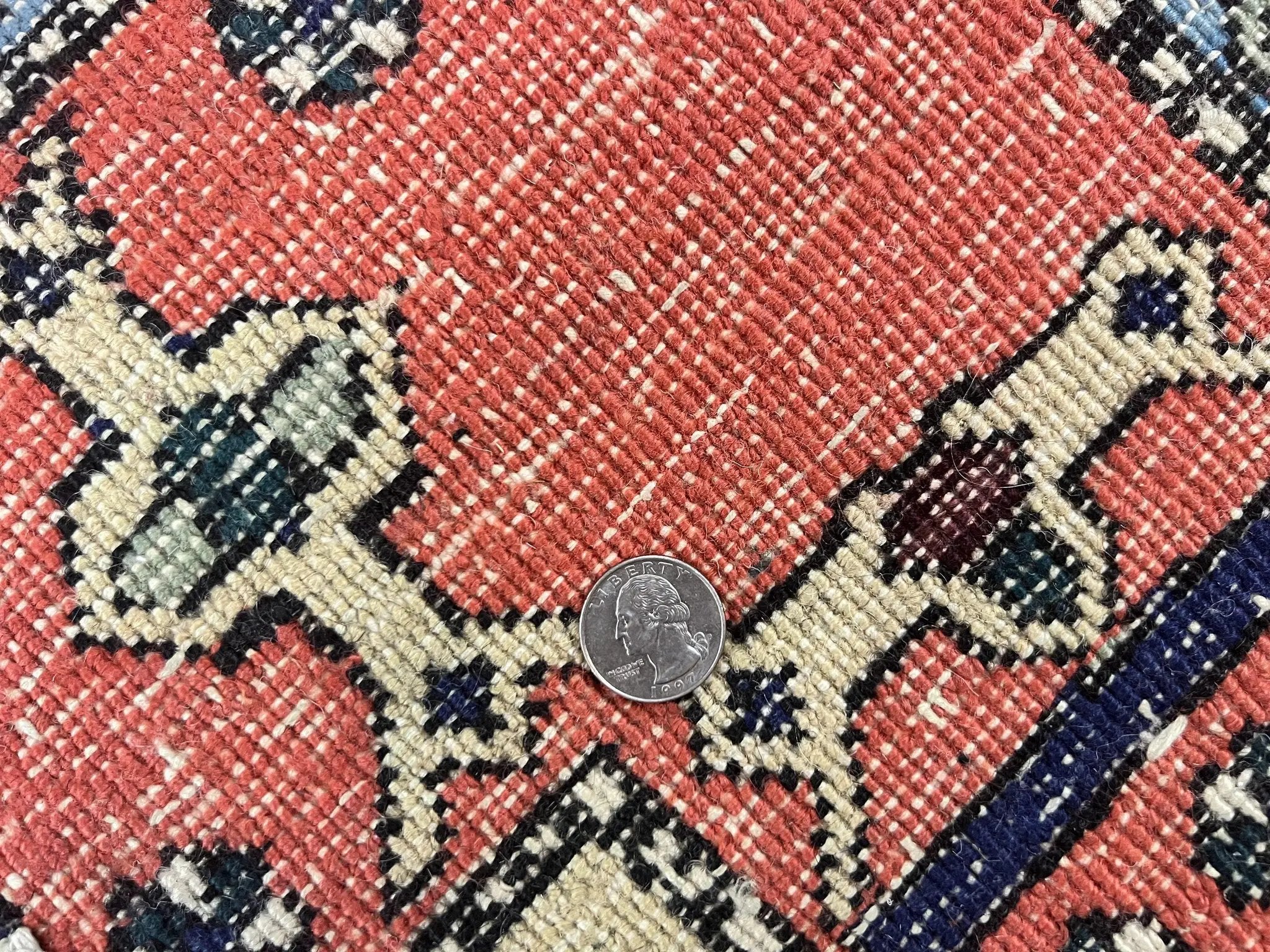 Persian Tribal Rug 8x11, Persian Ardabil Rug, Geometric Medallion Animal Pictorial Rug, Ivory Red Blue, Hand Knotted Vintage Wool Carpet by Jewel Rugs