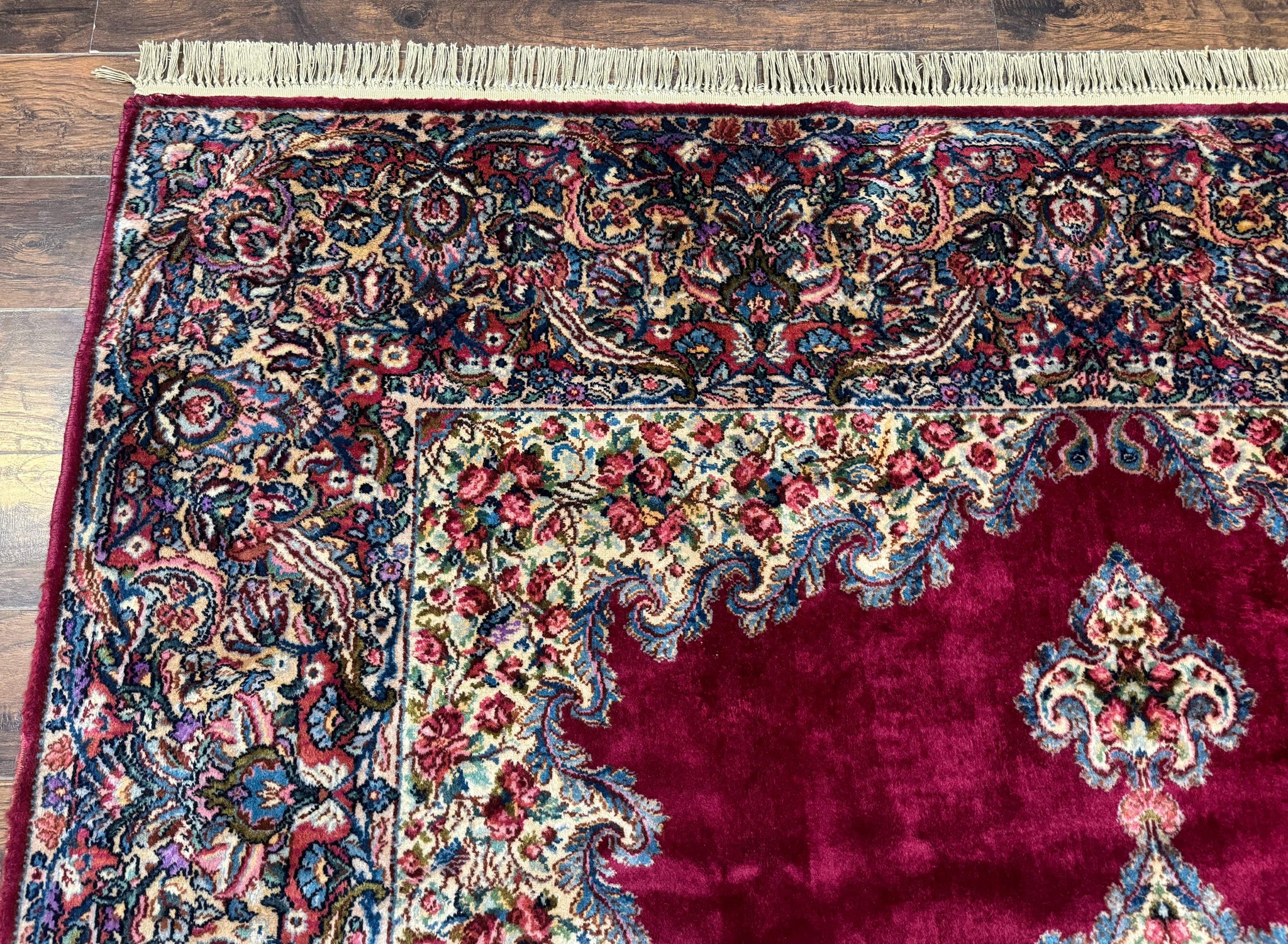 Karastan Rug 8.8 x 12 - Red Floral Kirman - Wool Pile Carpet by Jewel Rugs