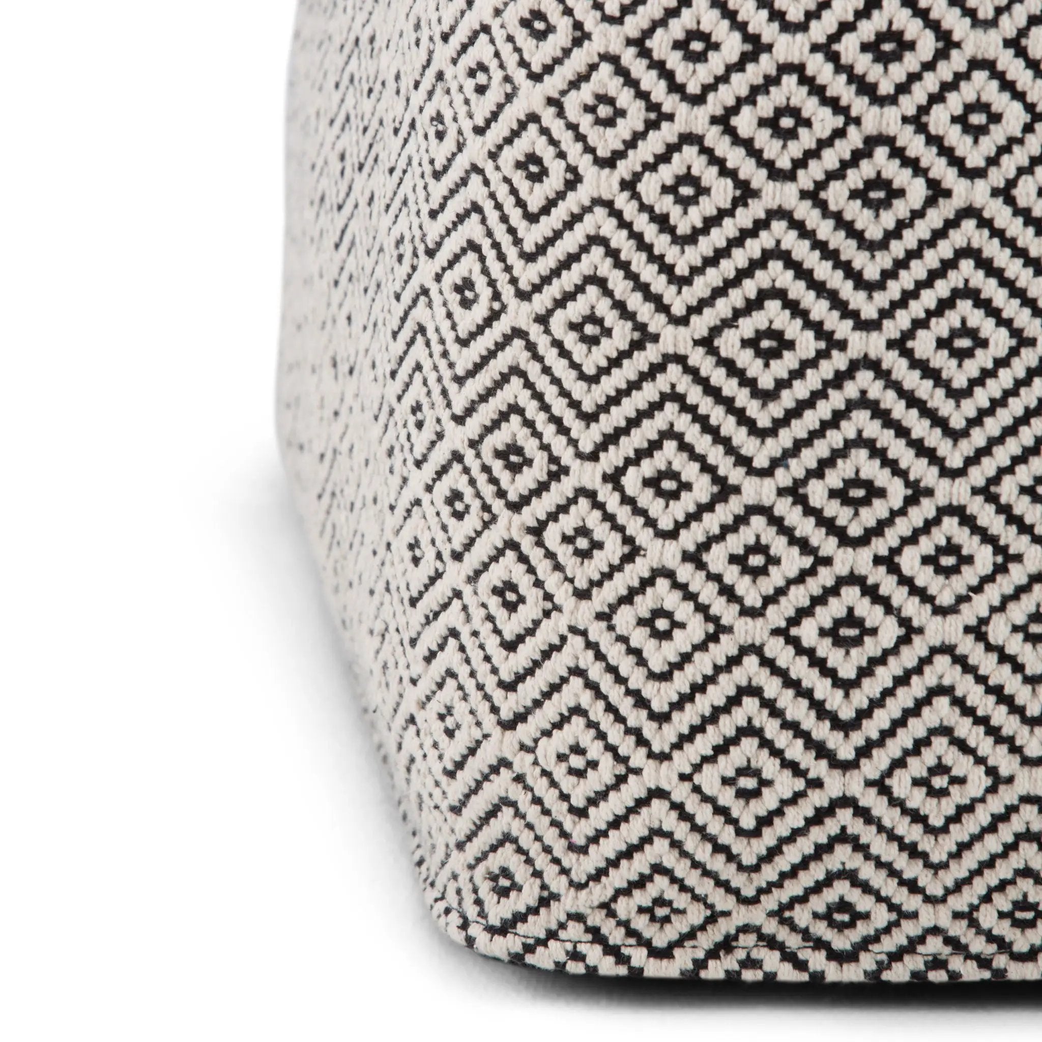 Brynn - Square Pouf - Patterned Black / Natural by Unique Piece Furniture