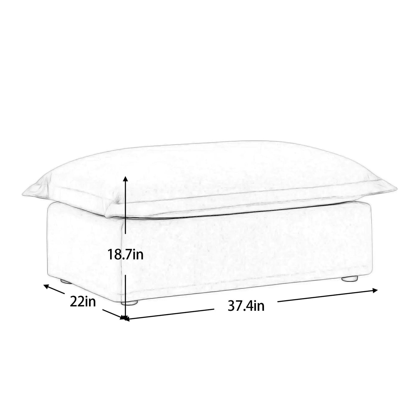 Luxurious Chenille Ottoman by HouseOfZazla