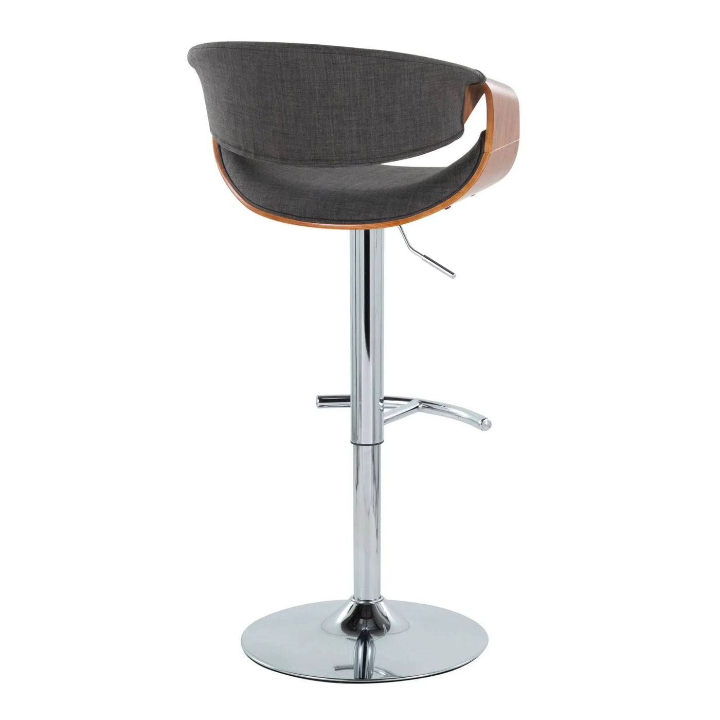 Curvo - Mid Century Modern Adjustable Barstool With Swivel With Rounded T Footrest (Set of 2) by HouseOfZazla