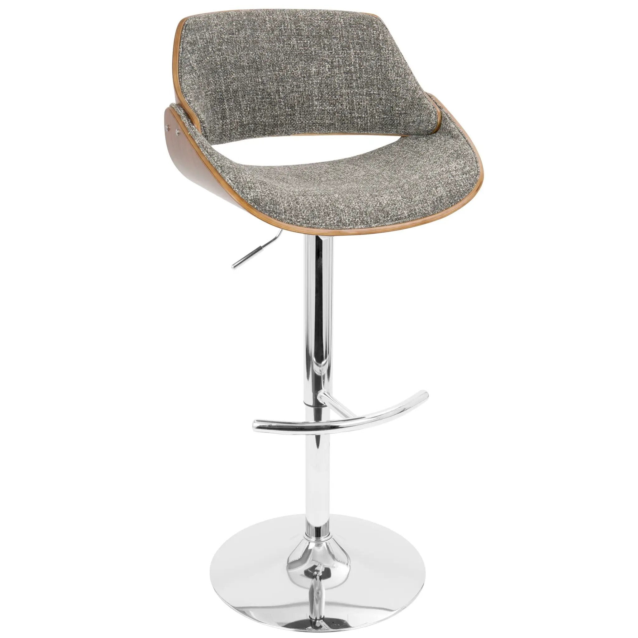 Fabrizzi - Mid Century Modern Adjustable Barstool With Swivel With Rounded T Footrest (Set of 3) by Unique Piece Furniture