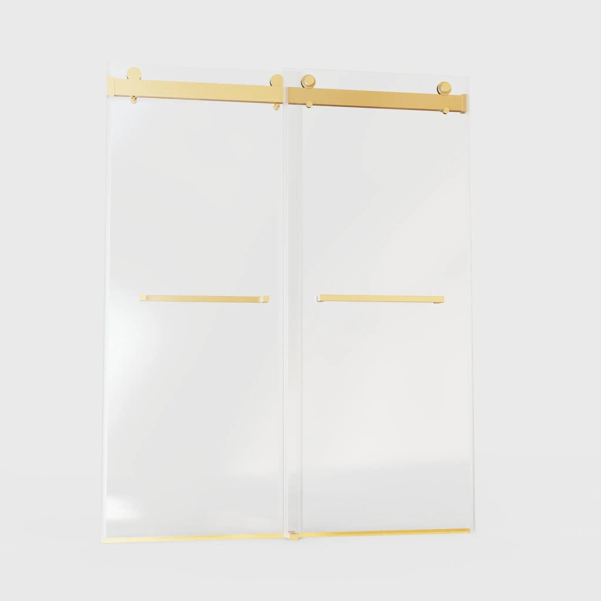 Frameless Double Sliding Soft-Close Shower Door, 3 / 8" (10Mm) Thick SGCC Tempered Glass Door, Matte by HouseOfZazla