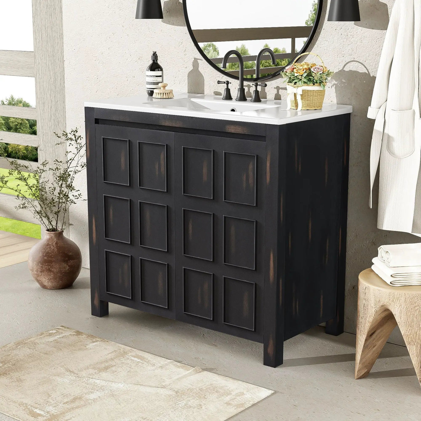 Bathroom Vanity Organizer With Sink, Combo Cabinet Set, Bathroom Storage Cabinet by Unique Piece Furniture