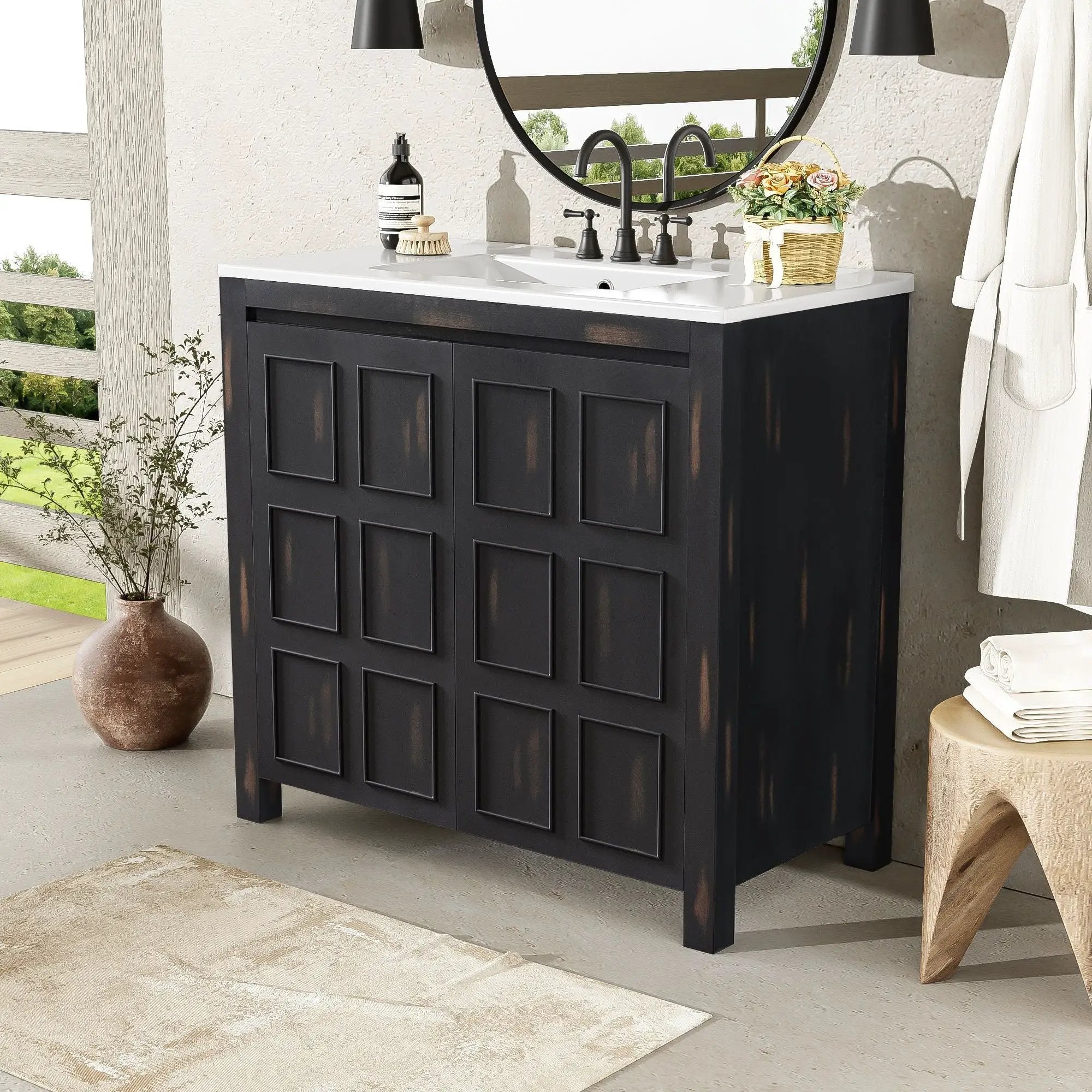 Bathroom Vanity Organizer With Sink, Combo Cabinet Set, Bathroom Storage Cabinet by Unique Piece Furniture