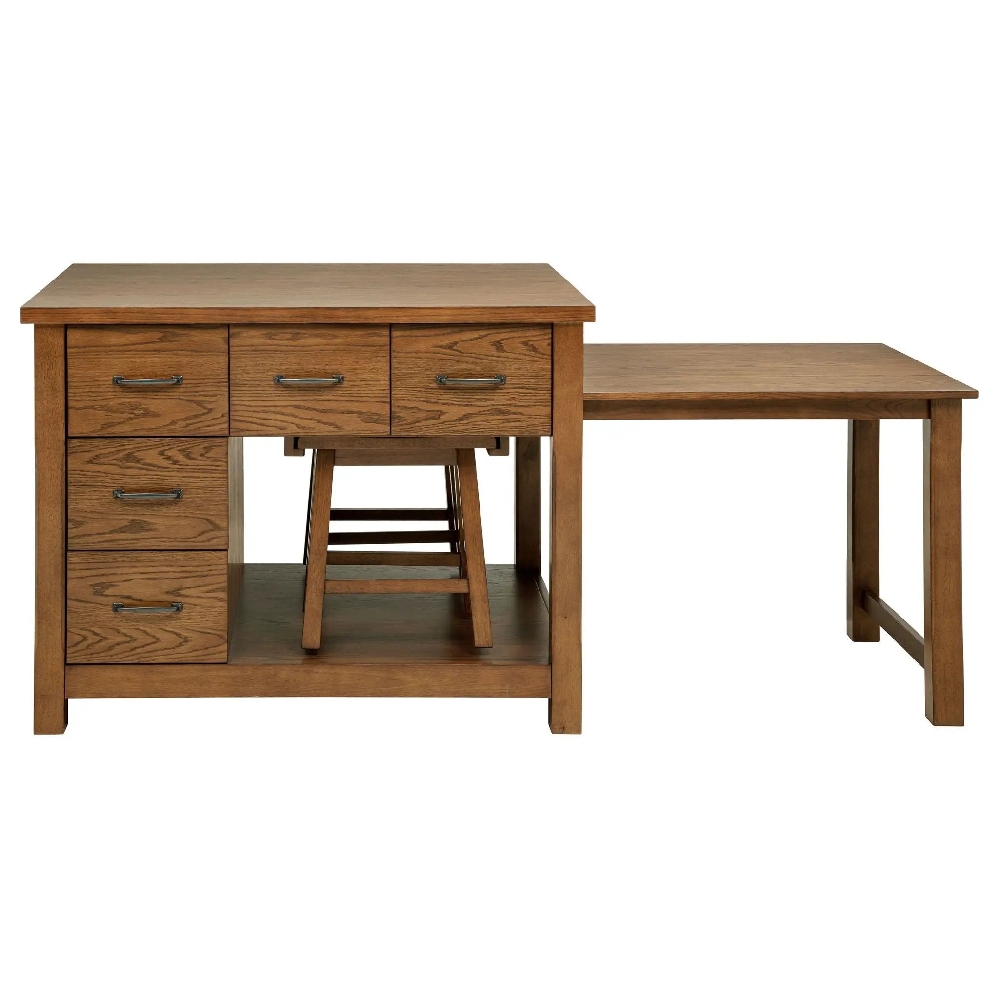 Mayfair 3-piece Kitchen Island with Extension Table Dark Oak by Unique Piece Furniture