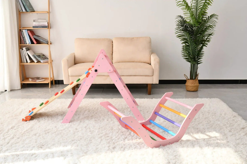 Gardenia - Pikler Triangle Set, Montessori Toddler Climbing Toys, 2 Piece by HouseOfZazla