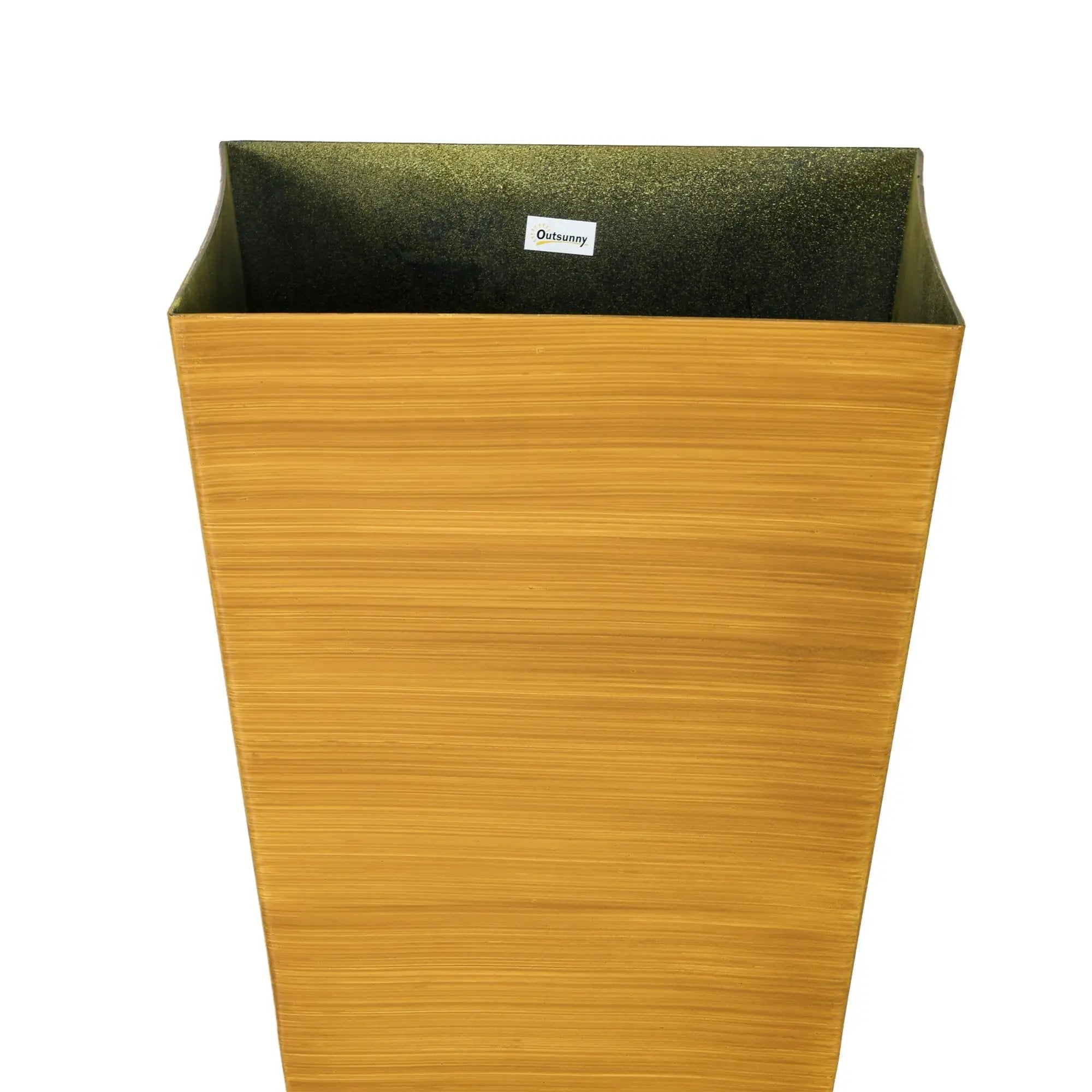 Outsunny - Outdoor Planters (Set of 3) Large Taper Planters With Drainage Holes And Plug, Faux Wood Plastic Flower Pots For Outdoor, Indoor, Garden, Patio by HouseOfZazla