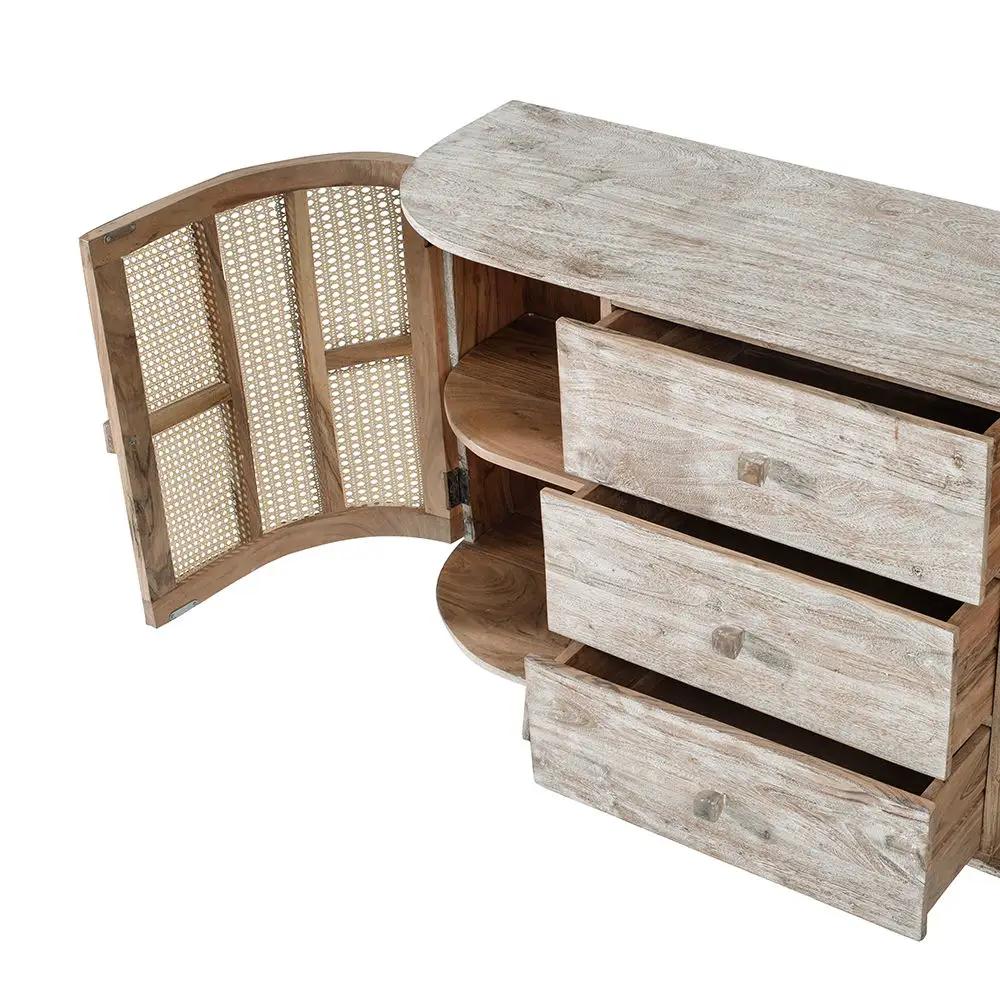 TV Console With Cane Doors - Multicolor by HouseOfZazla
