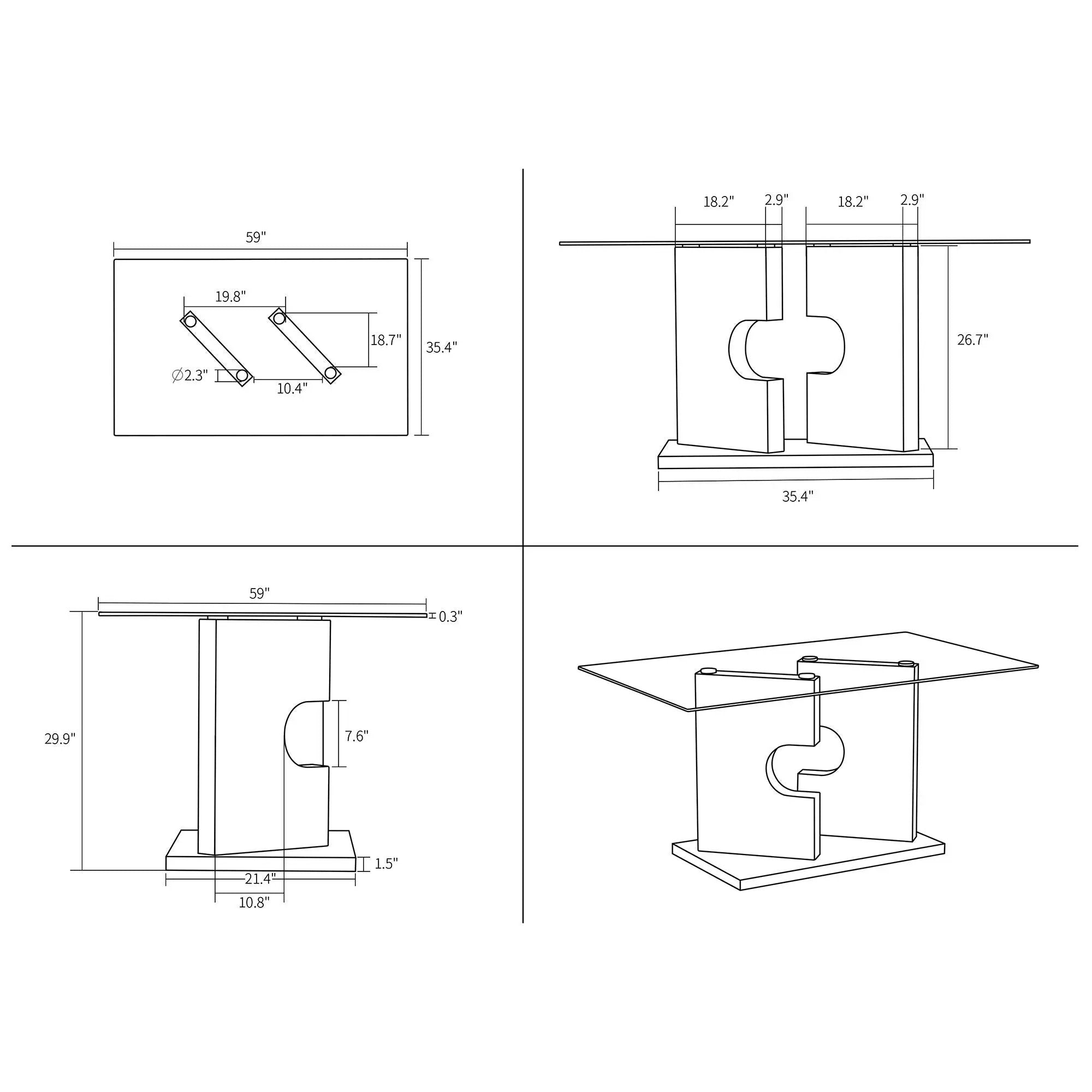 Iris - Dining Table - Gray by HouseOfZazla