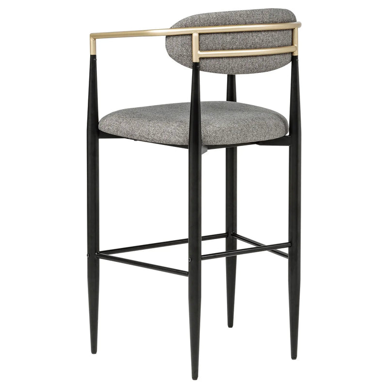 Tina Fabric Upholstered Bar Chair Dark Grey (Set of 2) by Unique Piece Furniture