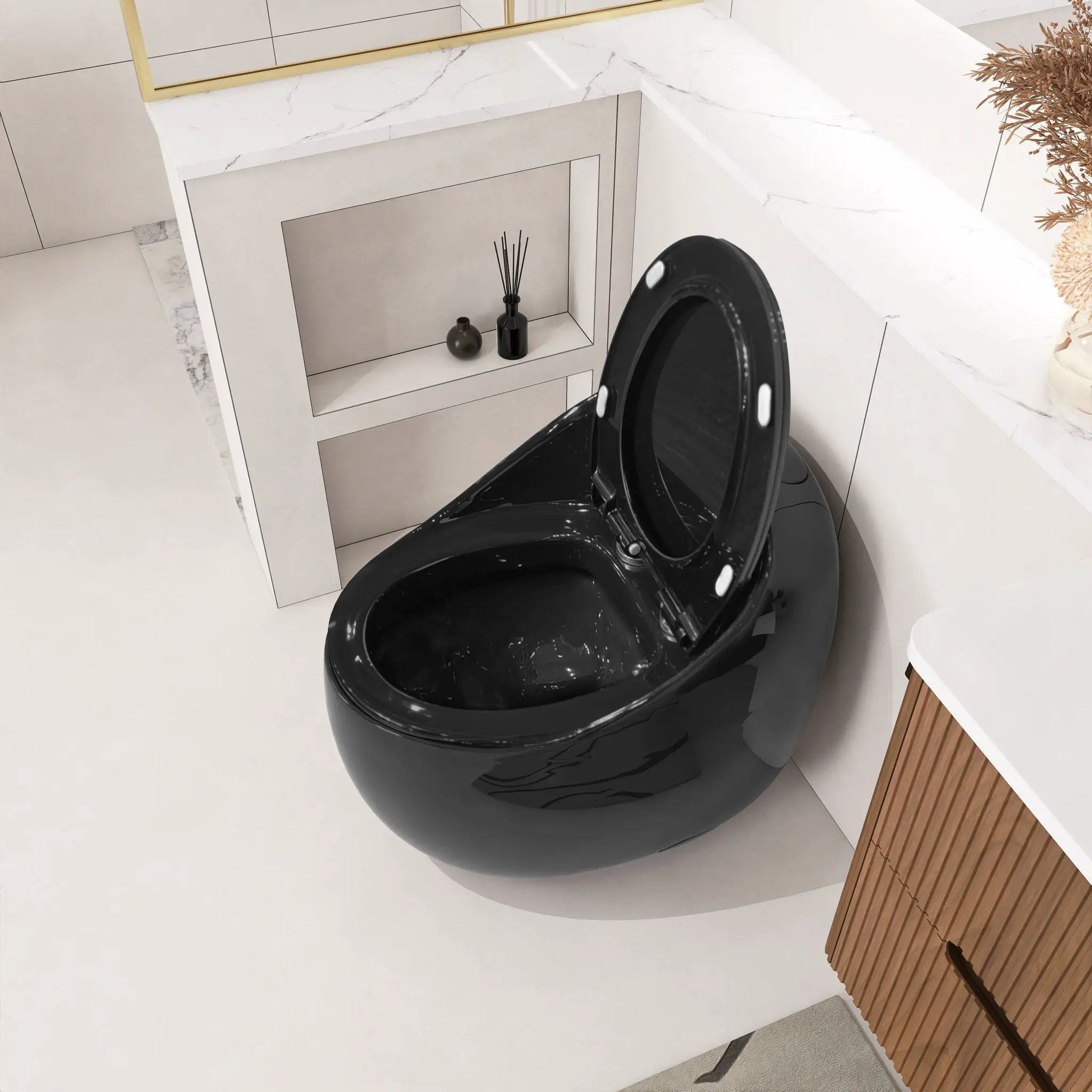 Modern Egg Shape Toilet 1.28 Gpf Single Flush Ceramic by HouseOfZazla