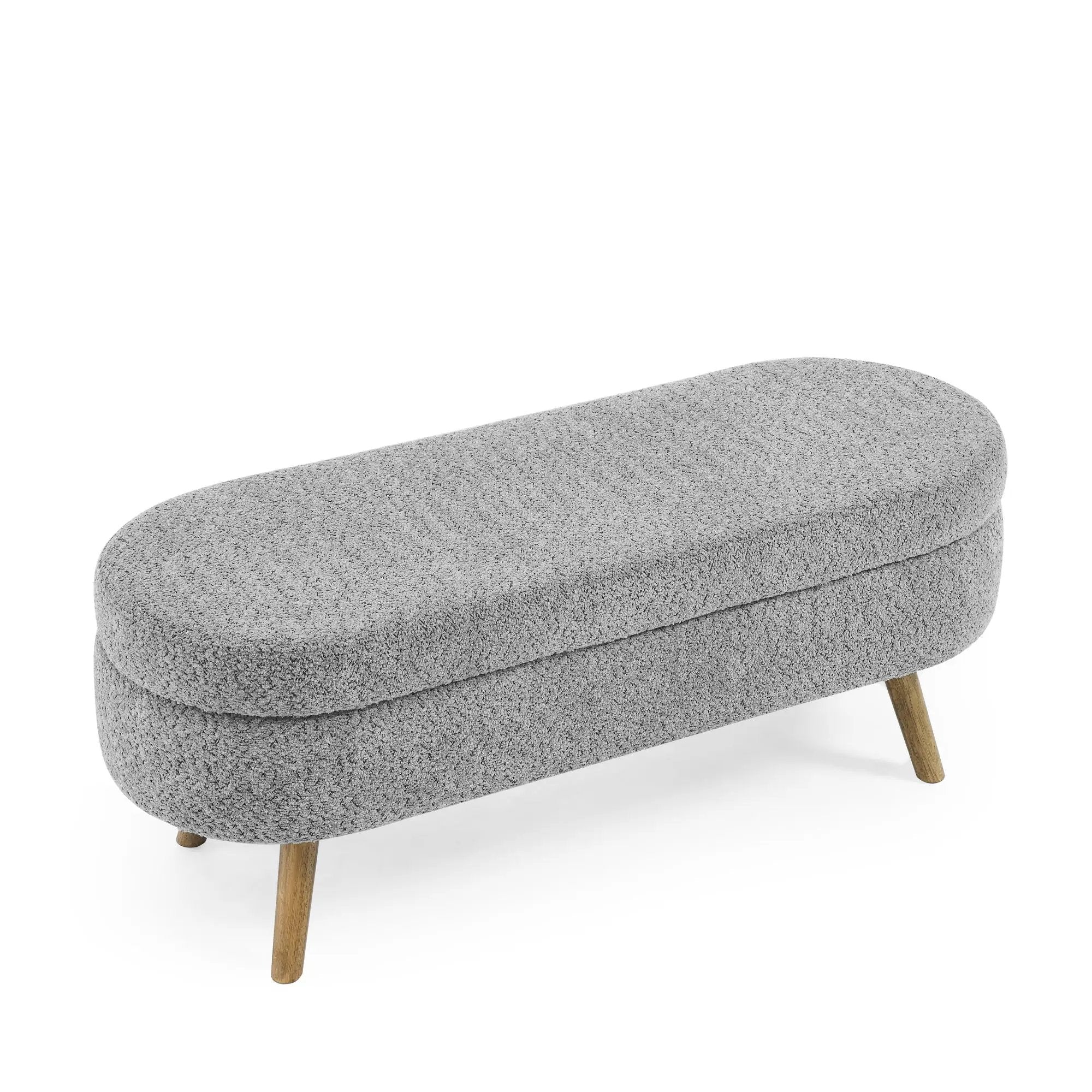 Ottoman Oval Storage Bench with Rubber Wood Legs by HouseOfZazla