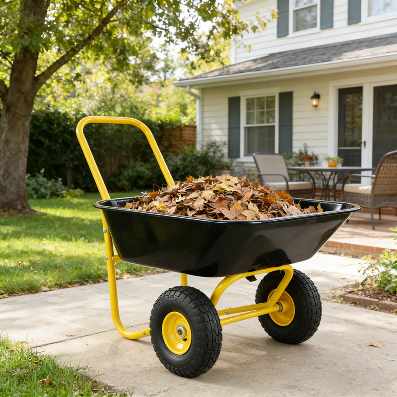 Two-Wheeled Barrow Garden Cart with 10-Inch Pneumatic Wheels by HouseOfZazla