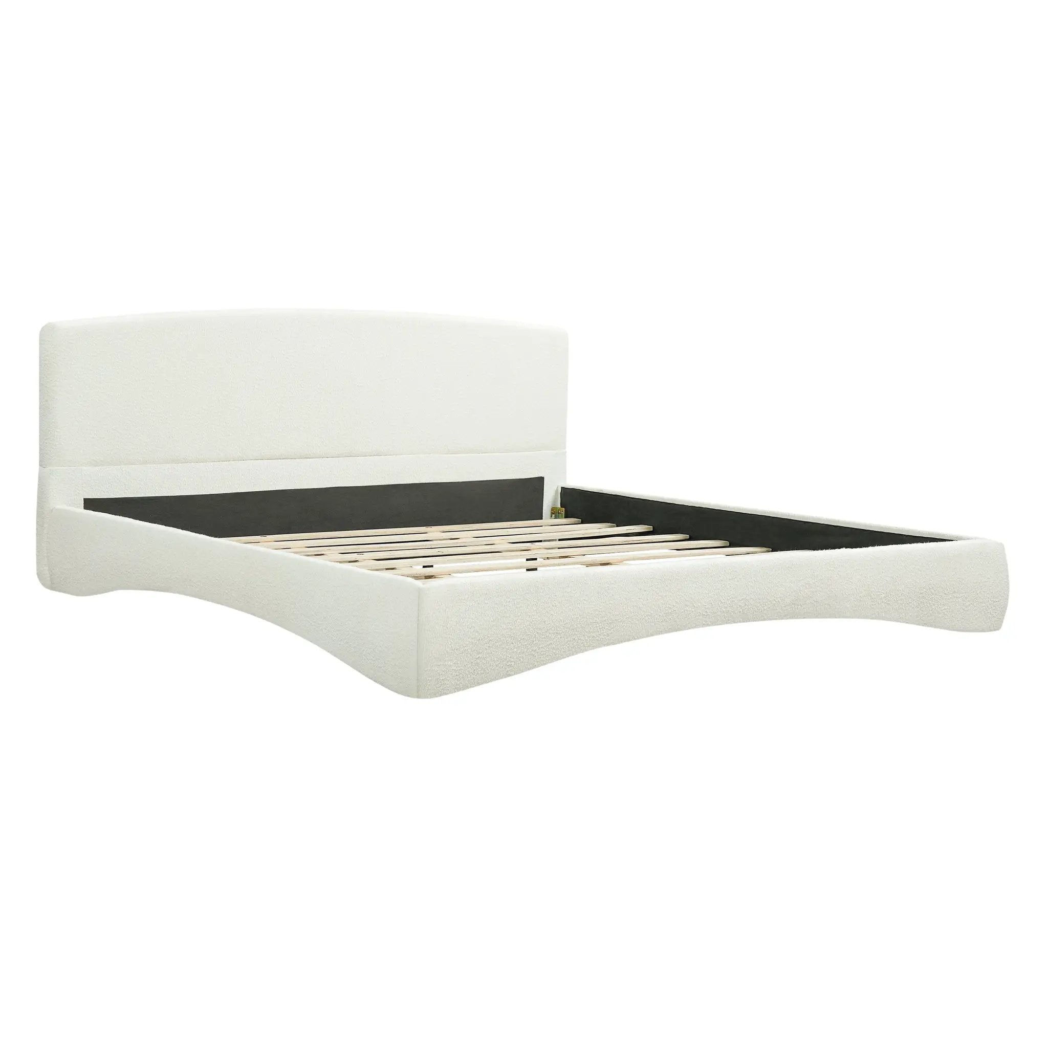 Curved Upholstered Bed with Smart Ambient Lighting by HouseOfZazla