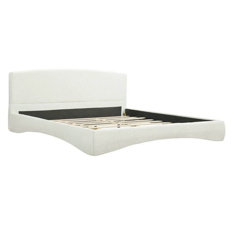 Curved Upholstered Bed with Smart Ambient Lighting by HouseOfZazla