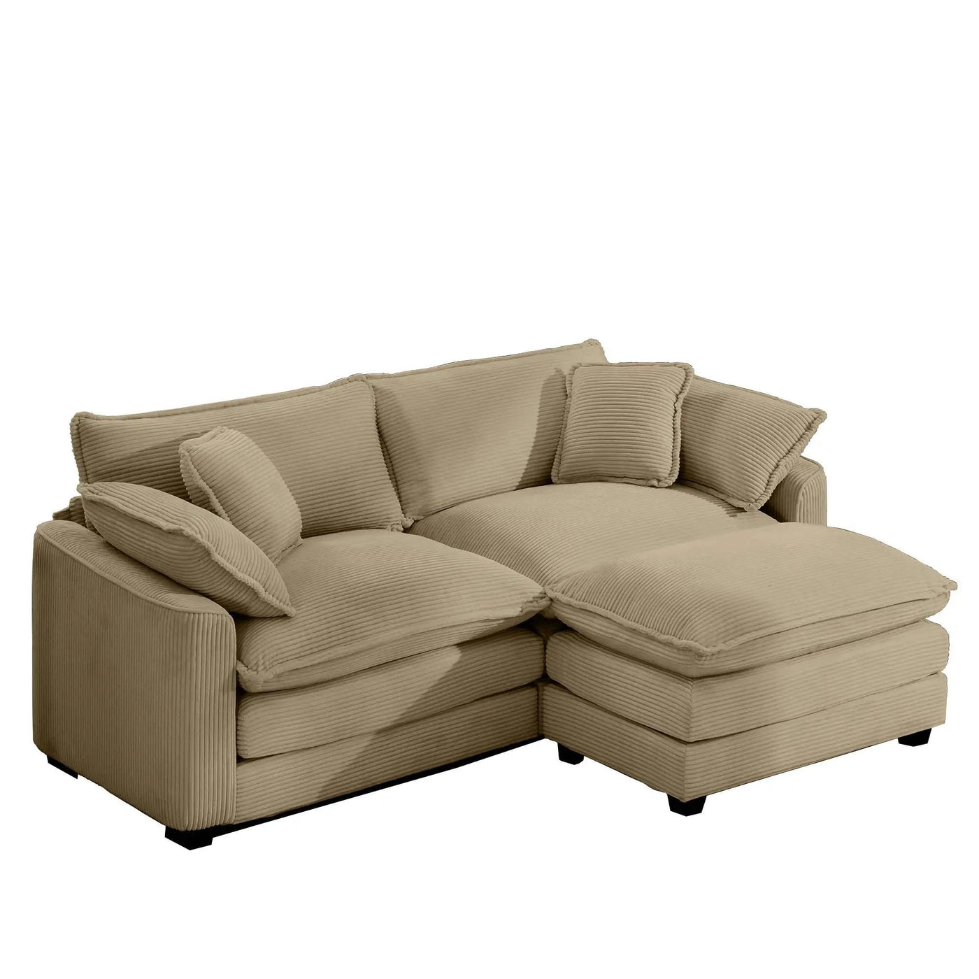 Modern Oversized Modular Cushion Sofa With Ottoman, Low Back, Deep Seating Sofa Set by HouseOfZazla