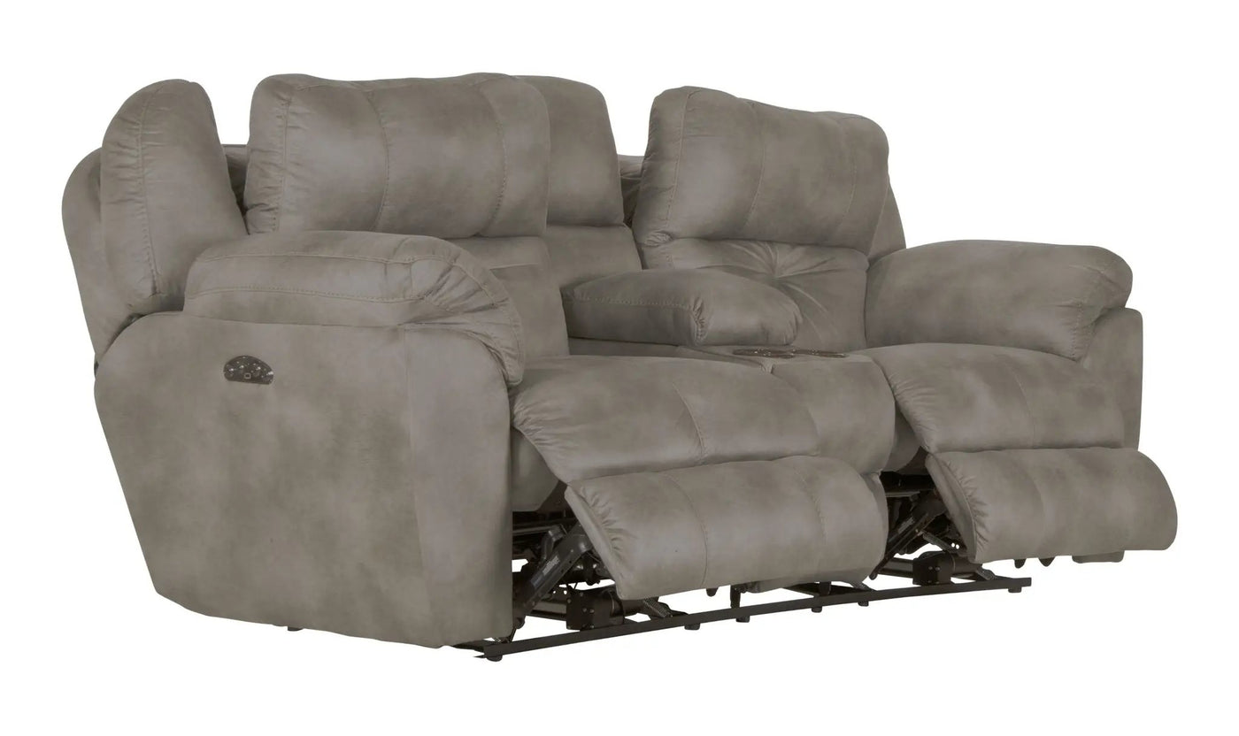 Ferrington - Power Lay Flat Reclining Console Loveseat with Power Adjustable Headrest by Unique Piece Furniture