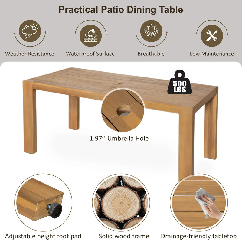 TREXM 7-Piece Patio Dining Table Set for 6 by HouseOfZazla