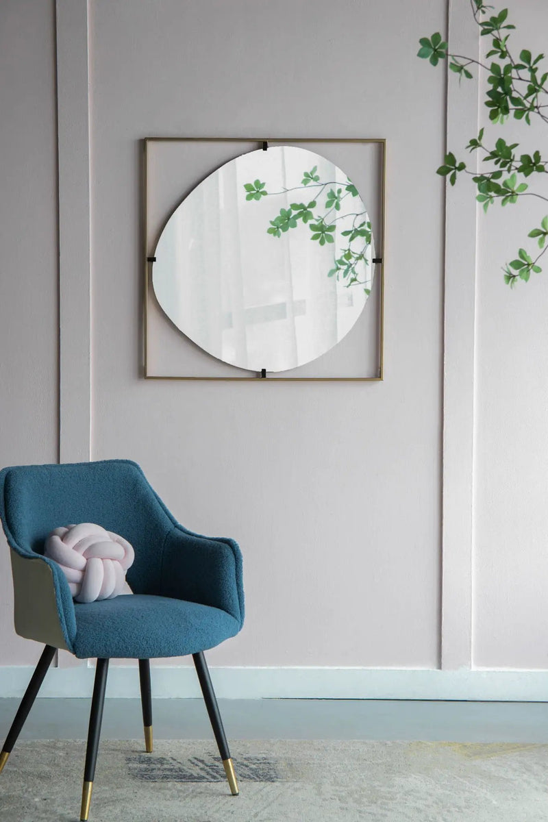 Poppy Mirror With Metal Frame Contemporary Design For Bathroom, Entryway Wall Decor by HouseOfZazla