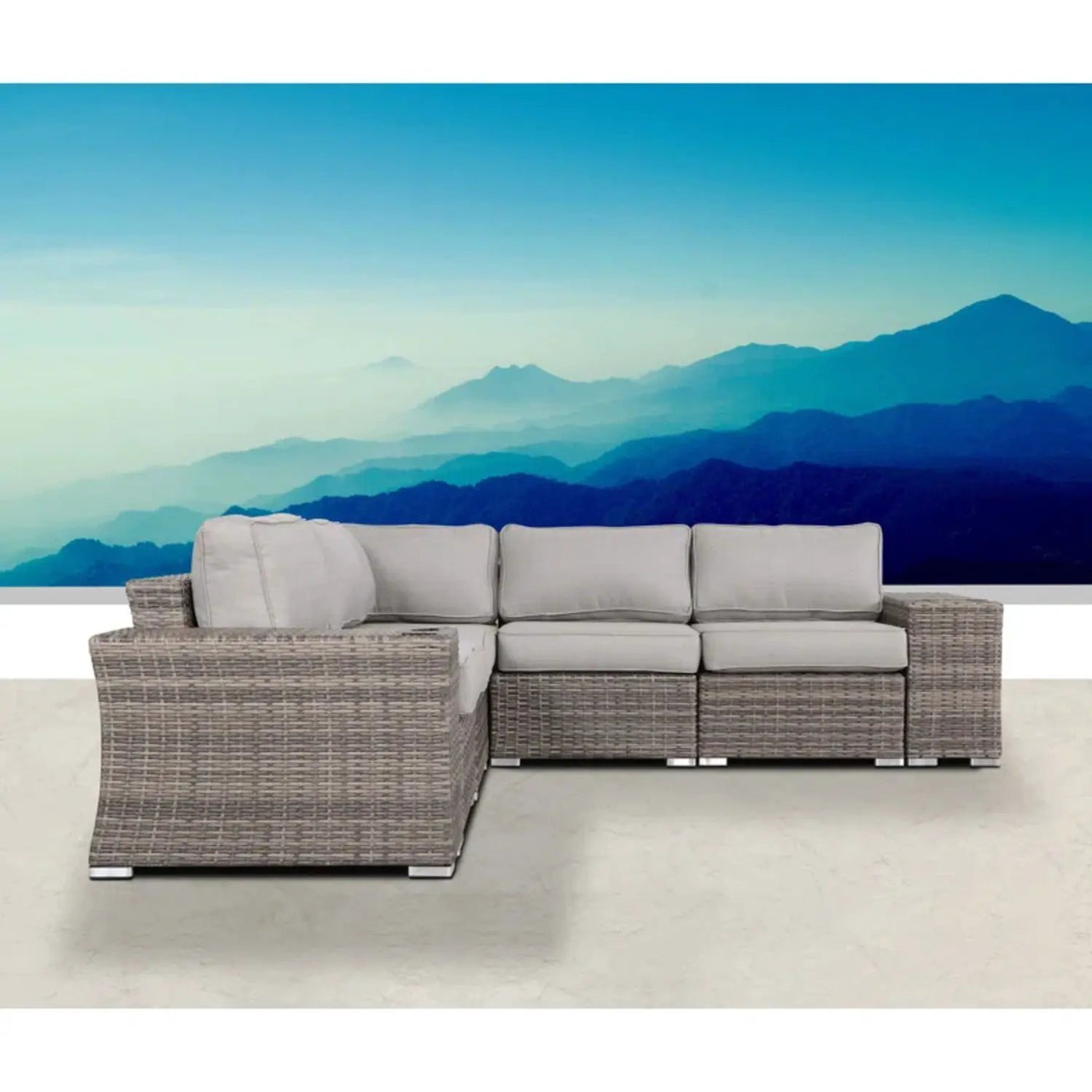 Rattan Sectional Sofa Set With Cushions by Unique Piece Furniture