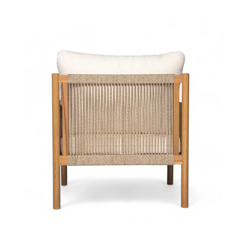 Modern Outdoor Woven Lounge Chair With Solid Wood Frame - Teak by HouseOfZazla