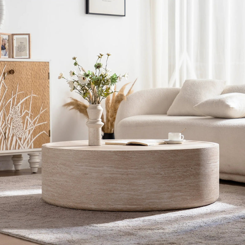 39.37" Round Coffee Table with Mars Pattern by HouseOfZazla