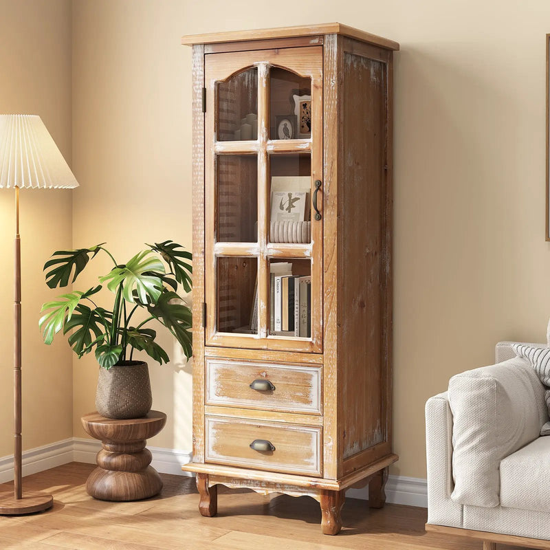 Rustic Wooden Storage Cabinet with Decorative Cutout Door & 2 Drawers by HouseOfZazla