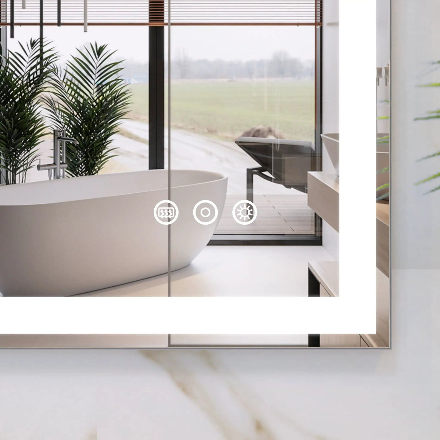LED Bathroom Vanity Mirror Wall Mounted Adjustable / Warm / Natural Lights Anti-Fog Touch Switch With Memory Modern Smart Large Bathroom Mirrors by Unique Piece Furniture