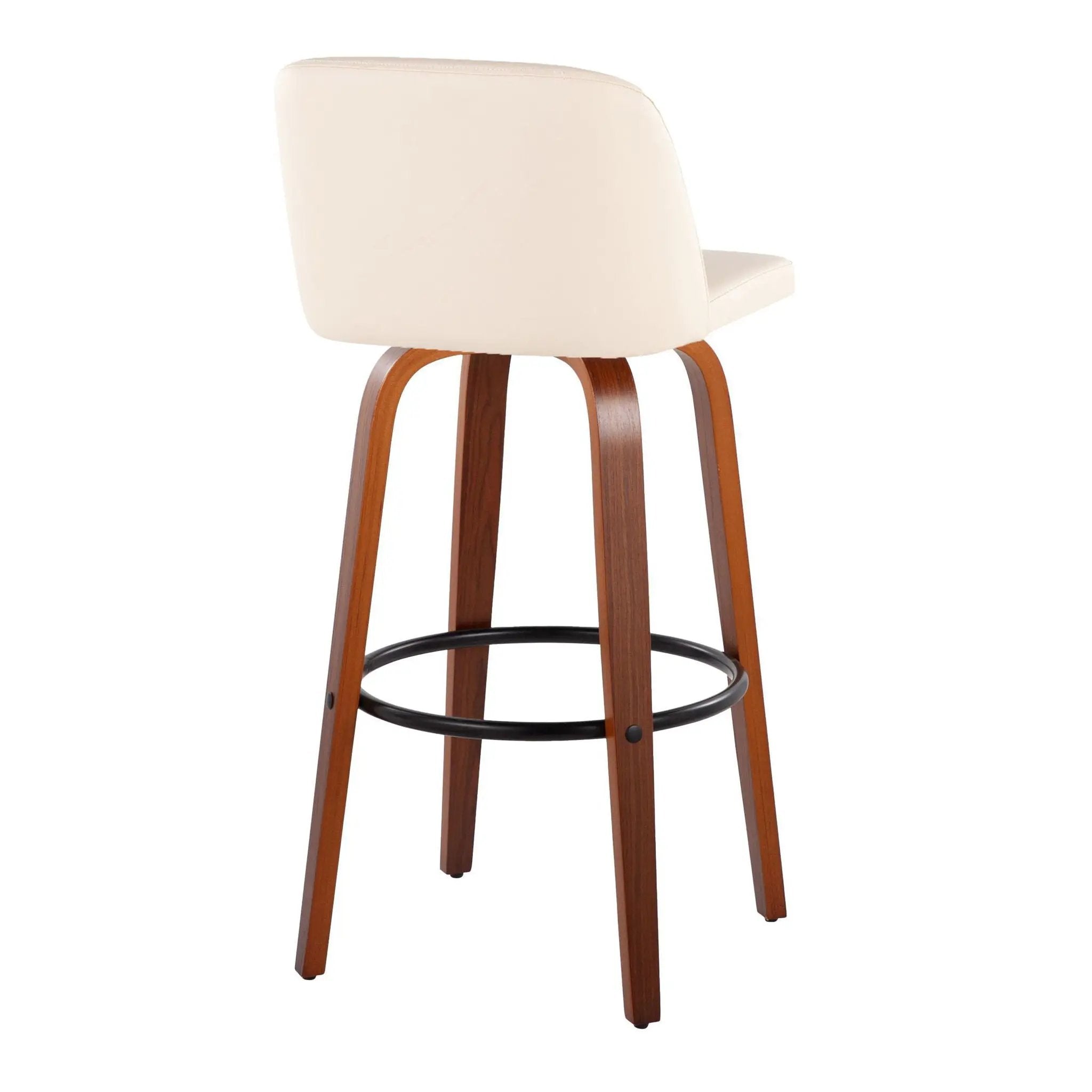 Toriano - Mid Century Modern Fixed Height Barstool Swivel And Round Footrest (Set of 2) by Unique Piece Furniture