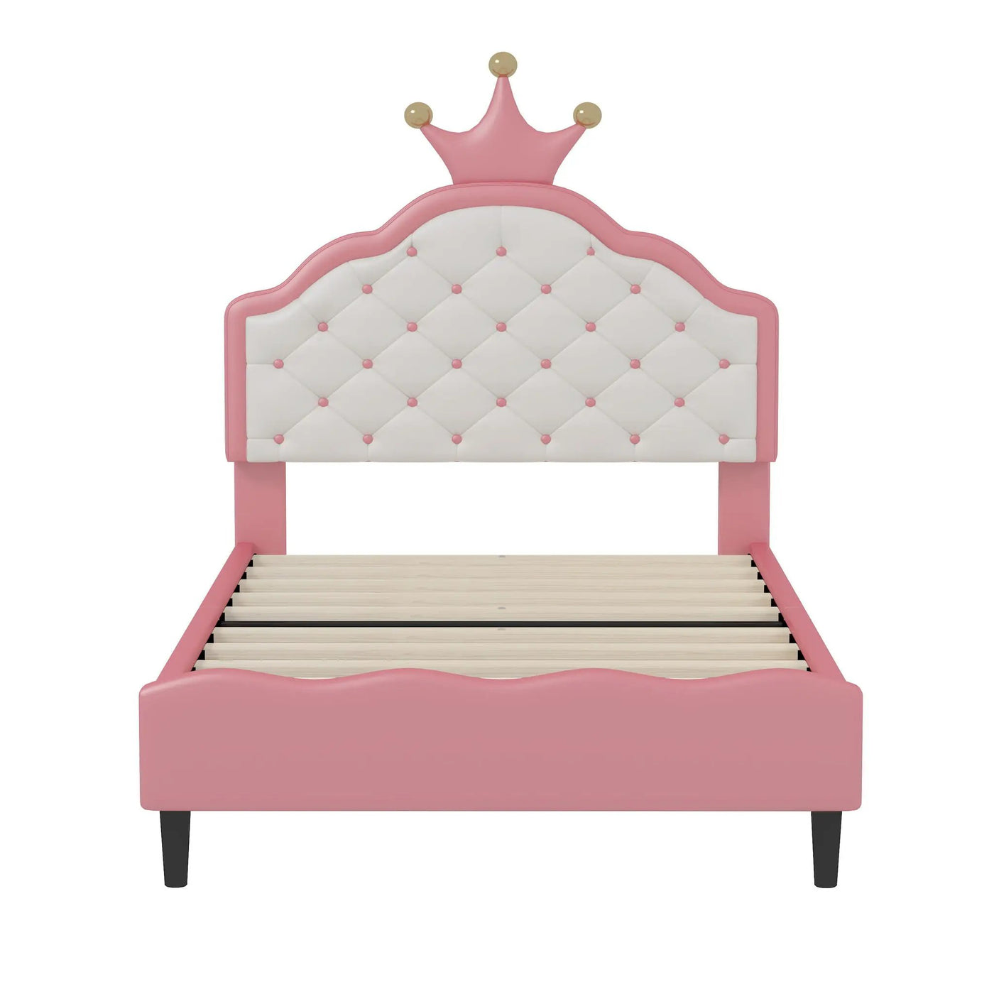 Lovely Crown Fantasy Princess Bed With Tufted Headboard by Unique Piece Furniture