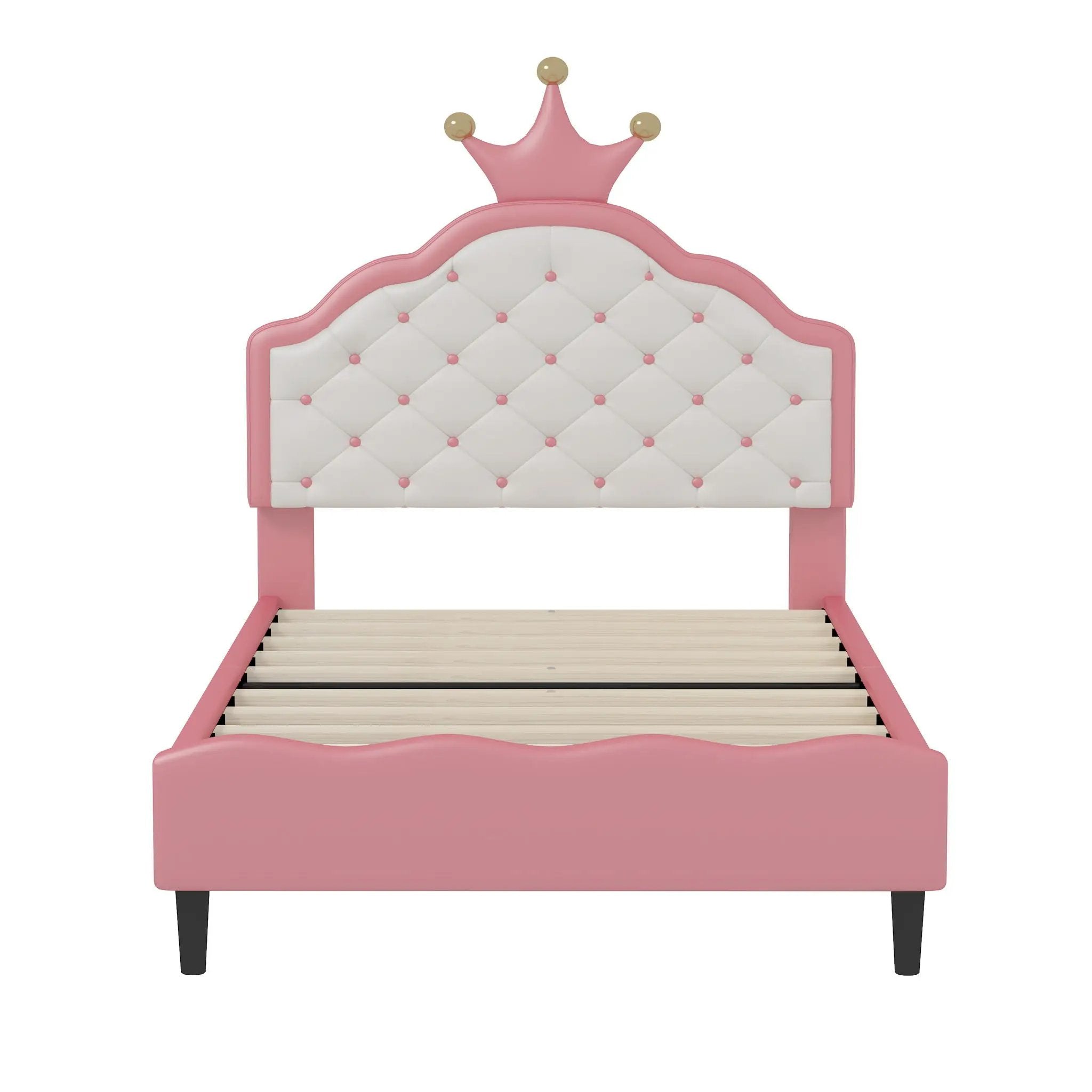 Lovely Crown Fantasy Princess Bed With Tufted Headboard by Unique Piece Furniture