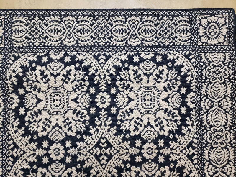 4x6 Power-Loomed Rug Dark Navy Blue & Ivory Oriental Carpet Nice by Jewel Rugs