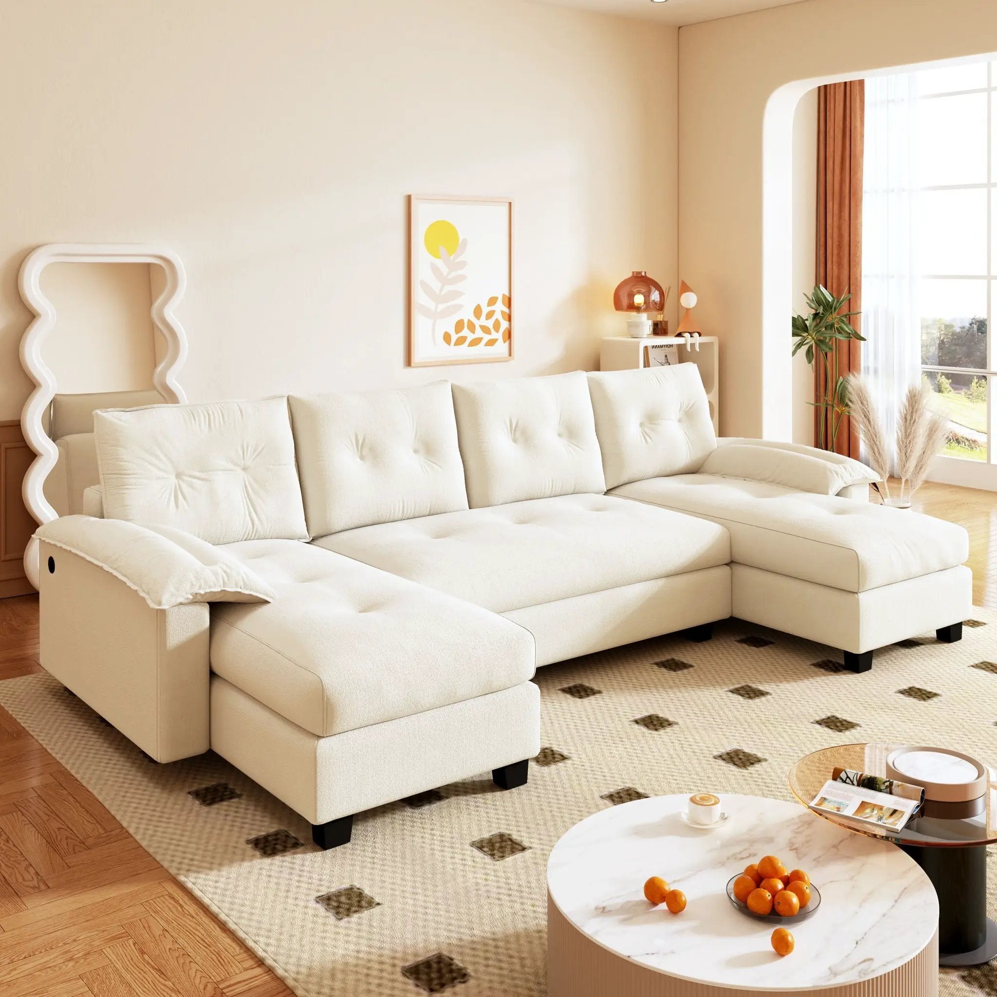 U-Shaped Sleeper Sofa With Pull Out Bed by HouseOfZazla