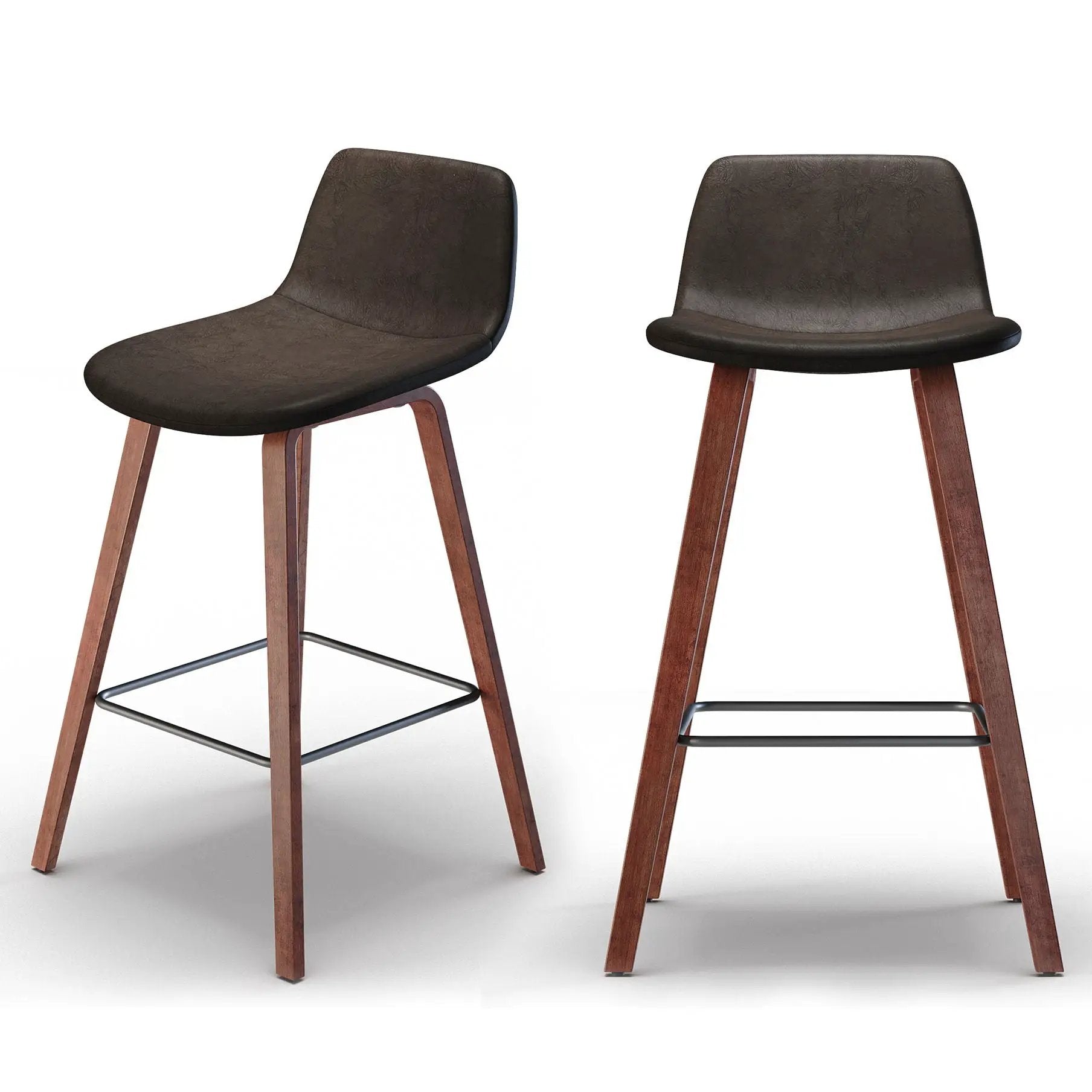 Addy - Counter Stool (Set of 2) - Distressed Brown by HouseOfZazla