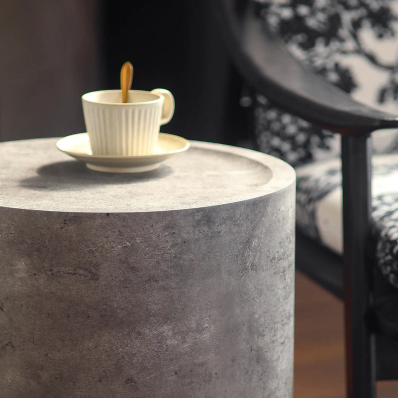 Modern Faux Concrete Round Corner Accent Table by HouseOfZazla