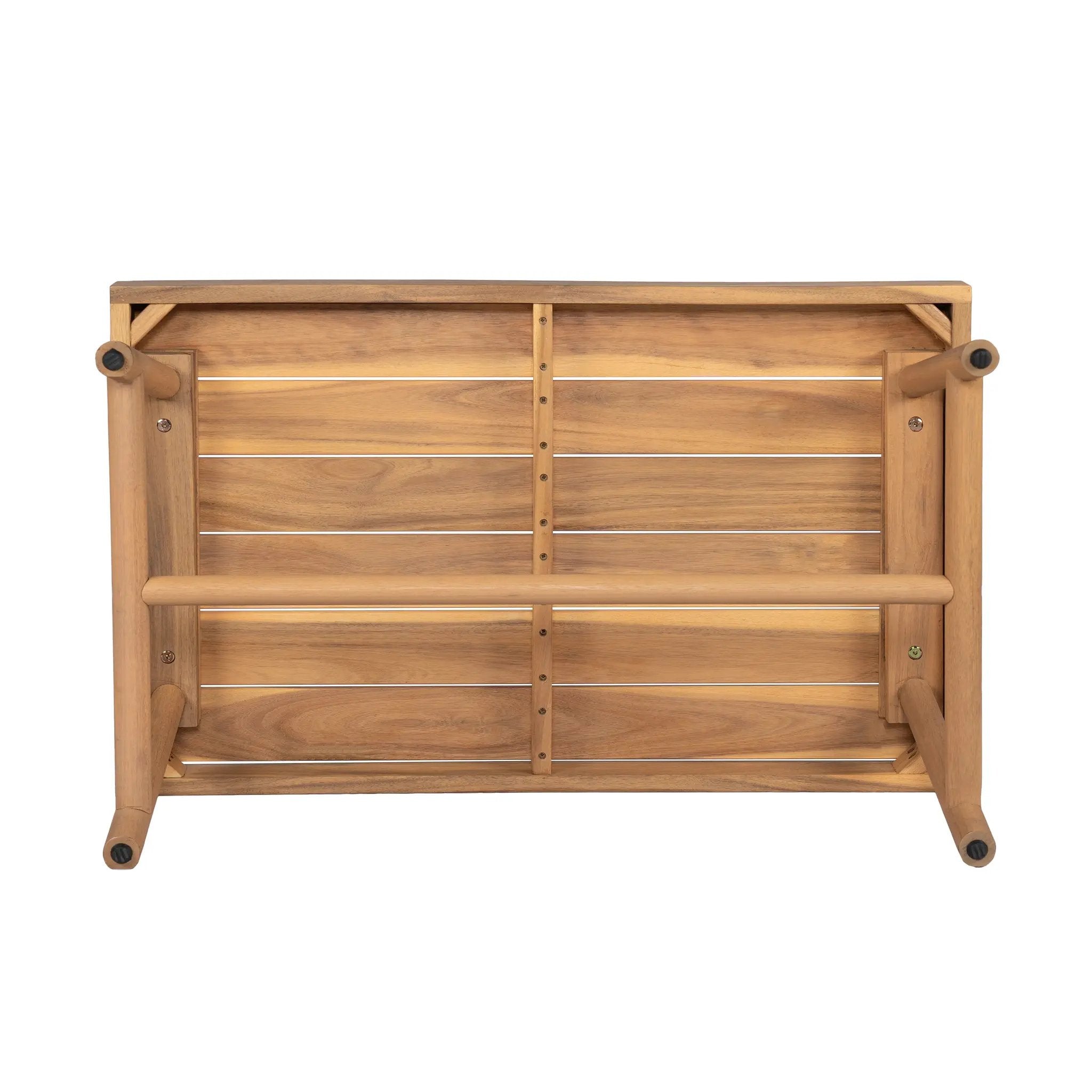 Patio Acacia Wood Chat Set, Club Chair + Coffee Table with Water-resistant Cushion by HouseOfZazla
