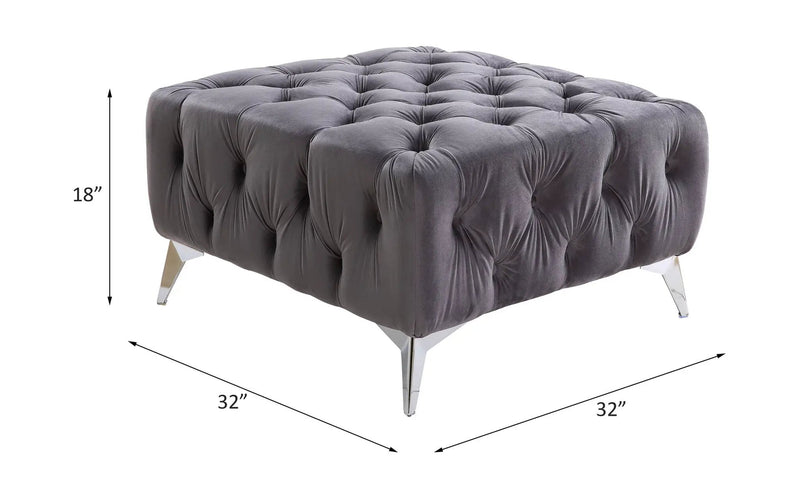 Wugtyx - Ottoman - Dark Grayvelvet by Unique Piece Furniture