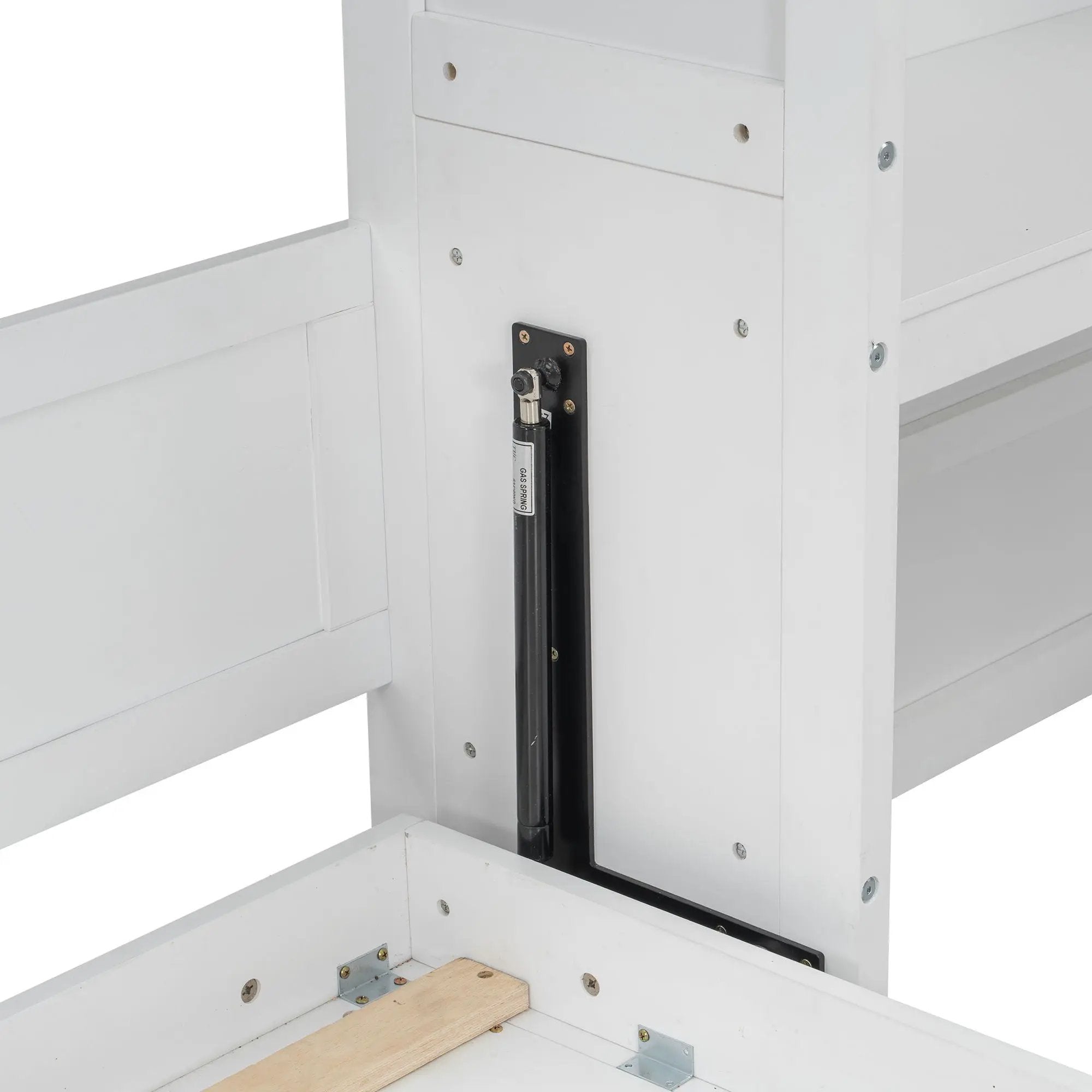Queen Size Murphy Bed With Louvered Design And Multiple Storage Shelves - White by HouseOfZazla