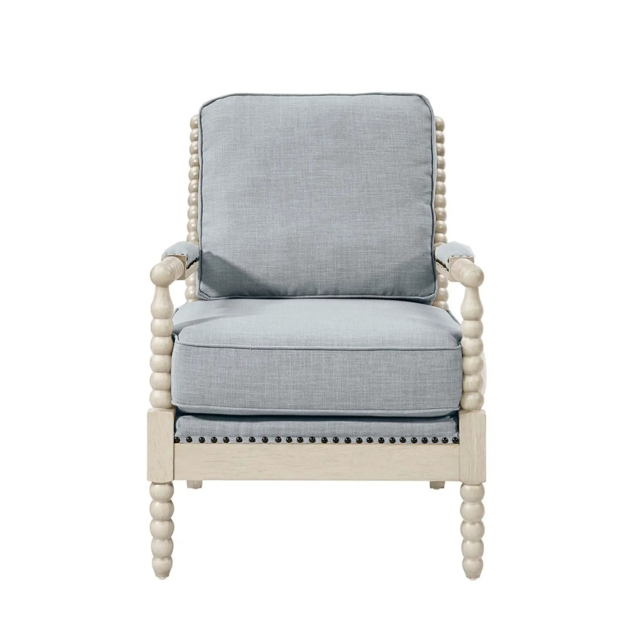 Arm Chair With Open Back Spindle Design, Padded Armrests by Unique Piece Furniture