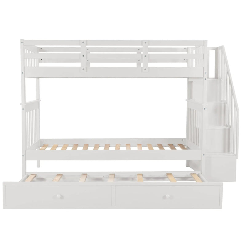 Stairway Bunk Bed With Storage And Guard Rail For Bedroom by Unique Piece Furniture