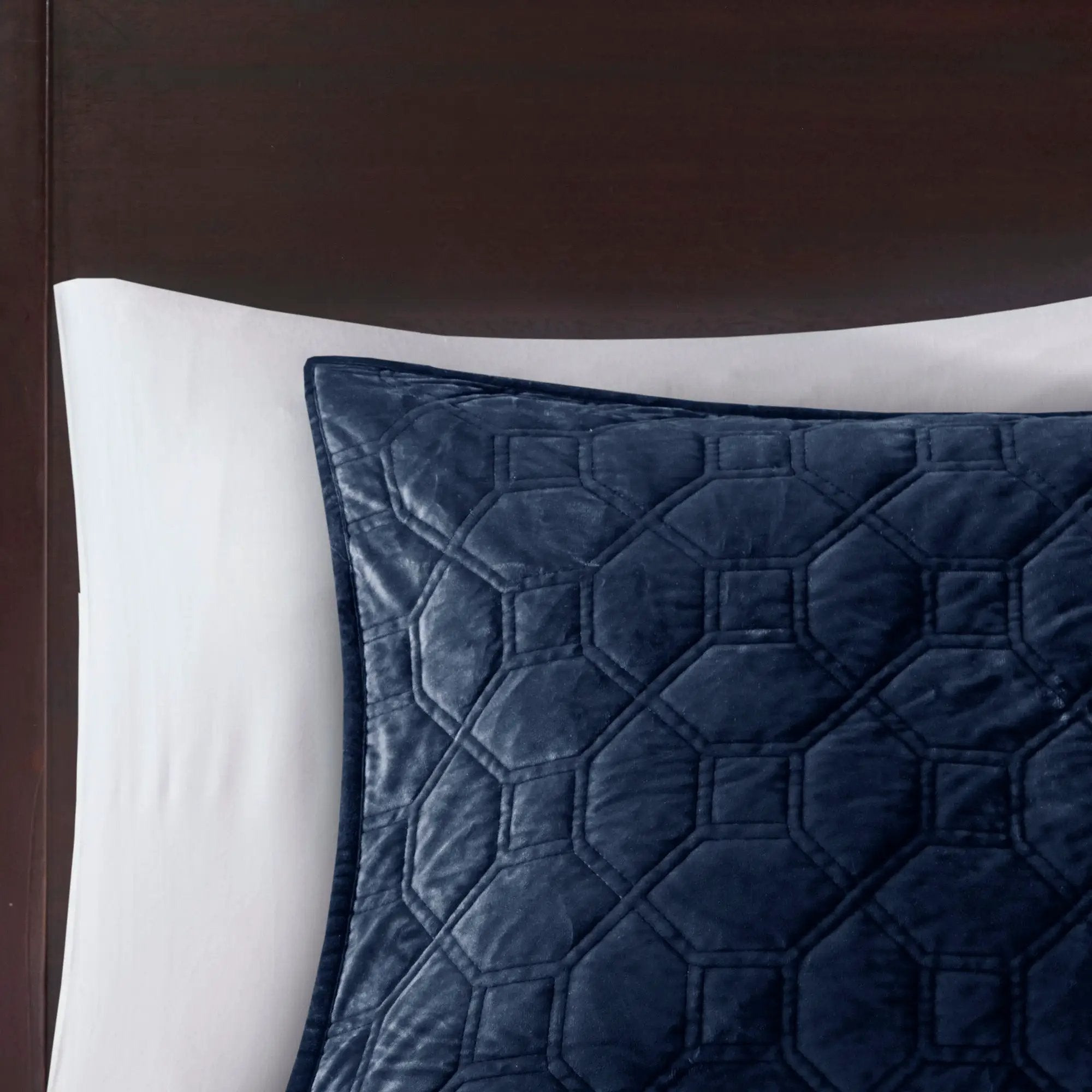 3 Piece Velvet Quilt Set Navy King/Cal King by HouseOfZazla