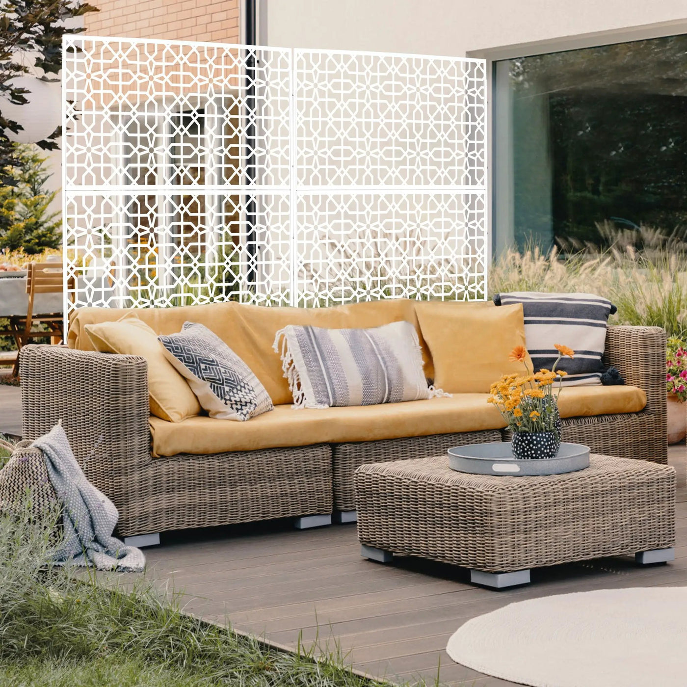 Outdoor & Indoor Metal Freestanding Decorative Privacy Screen by HouseOfZazla