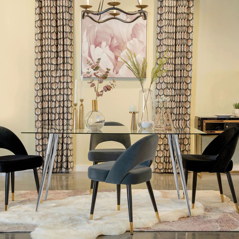 Gilman Rectangular 64-inch Glass Top Dining Table Chrome by Unique Piece Furniture