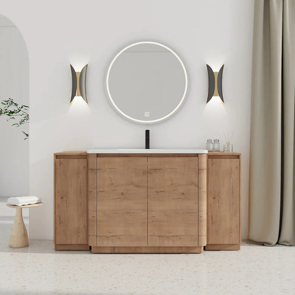 64'' Freestanding Bathroom Vanity with Ceramic Sink
