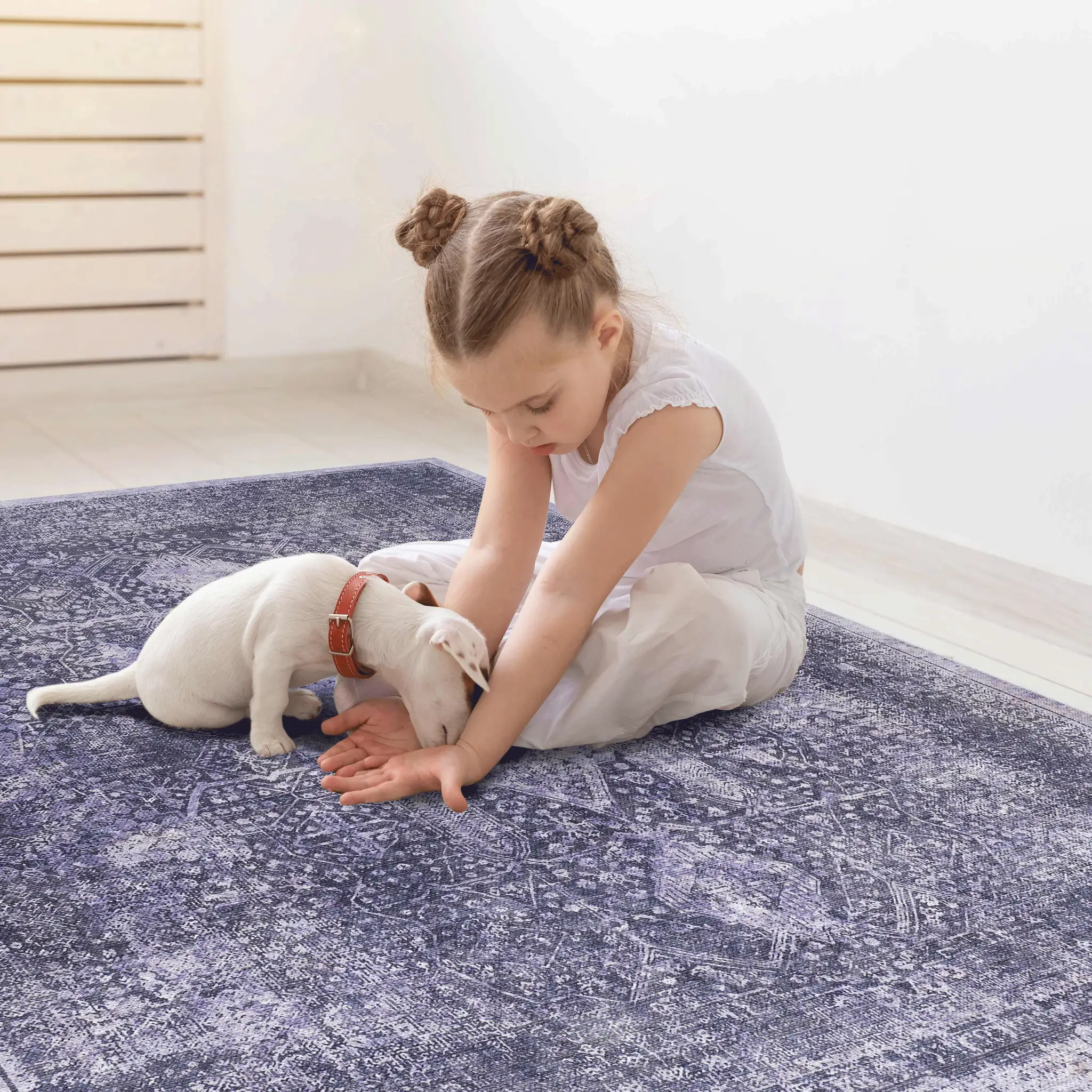 MAVAL Anthracite Washable Rug 3x5 Area Rug by HouseOfZazla