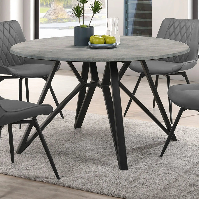 Neil Round 50-inch SmartTop Dining Table Gunmetal by Unique Piece Furniture
