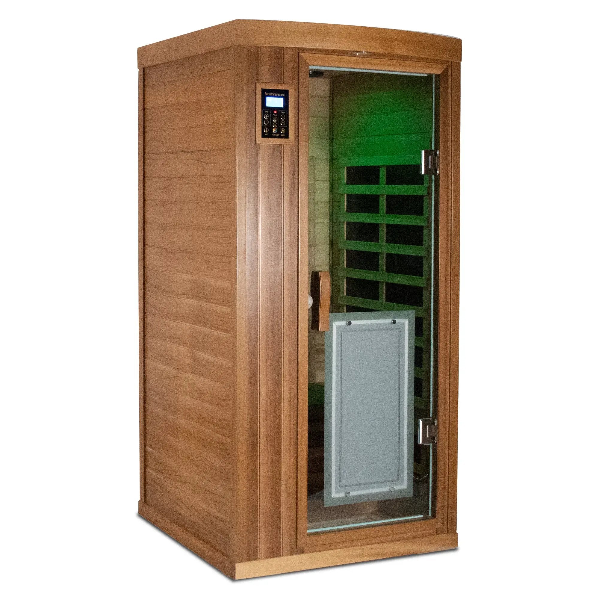 Low EMF One person Far infrared red cedar Deluxe indoor sauna room by HouseOfZazla