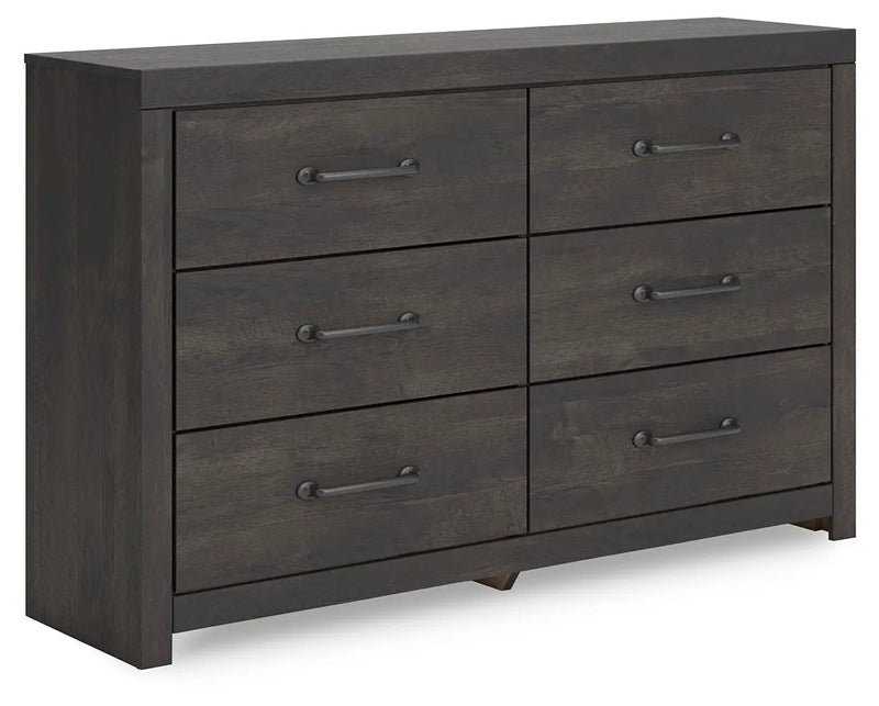 Hollivern - Six Drawer Dresser - Dark Gray by Unique Piece Furniture