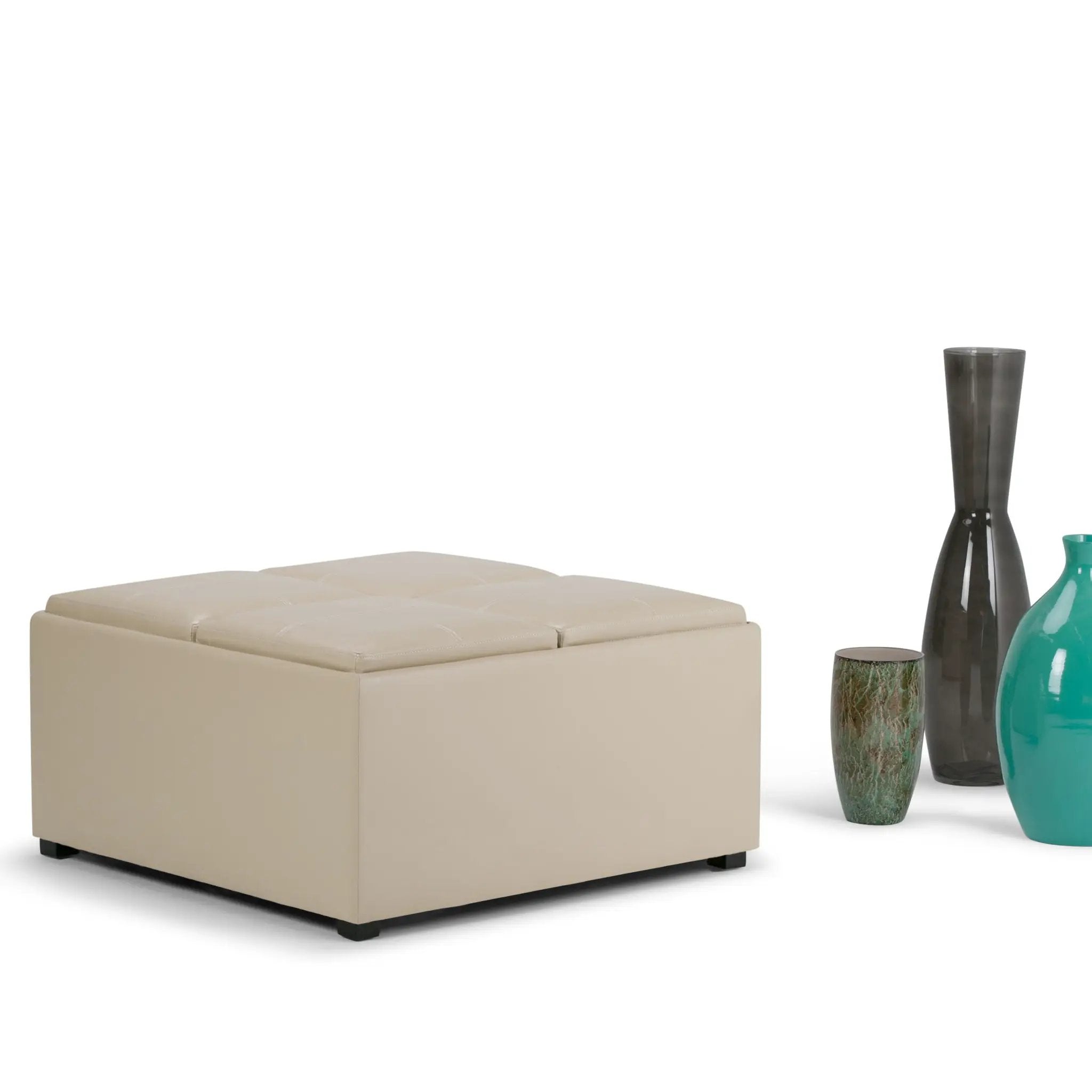 Avalon - Square Coffee Table, Storage Ottoman by Unique Piece Furniture